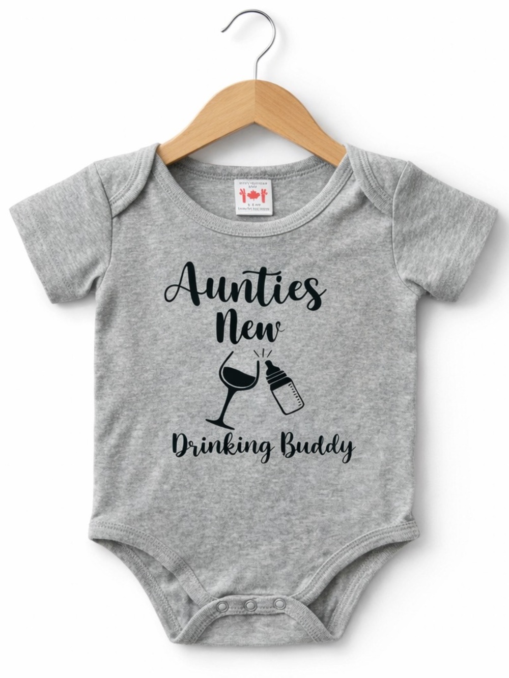 10/$15 Witty Fashions Baby Gray "Auntie" Bodysuit